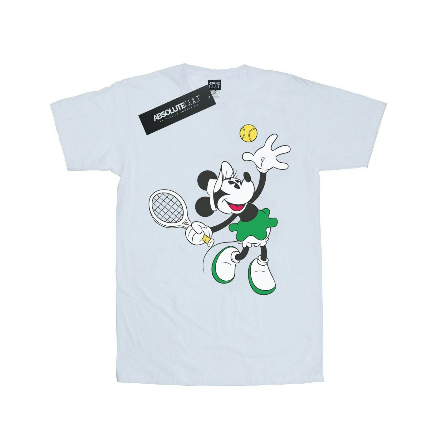 Disney Women's White Minnie Mouse Tennis Cotton Boyfriend T-Shirt - 3XL