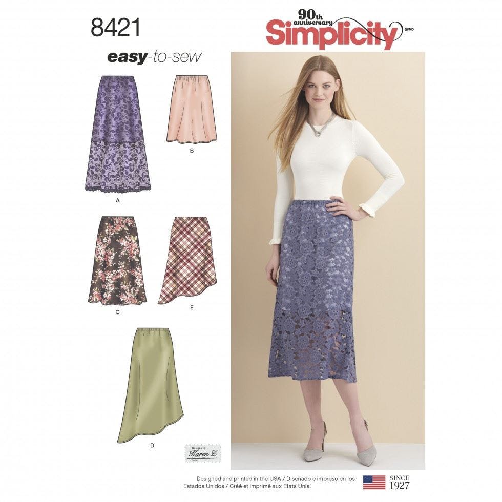 Simplicity Women's Sewing Pattern 8421, Skirts For H5 (6-8-10-12-14) - Easy - H5 (6-8-10-12-14)