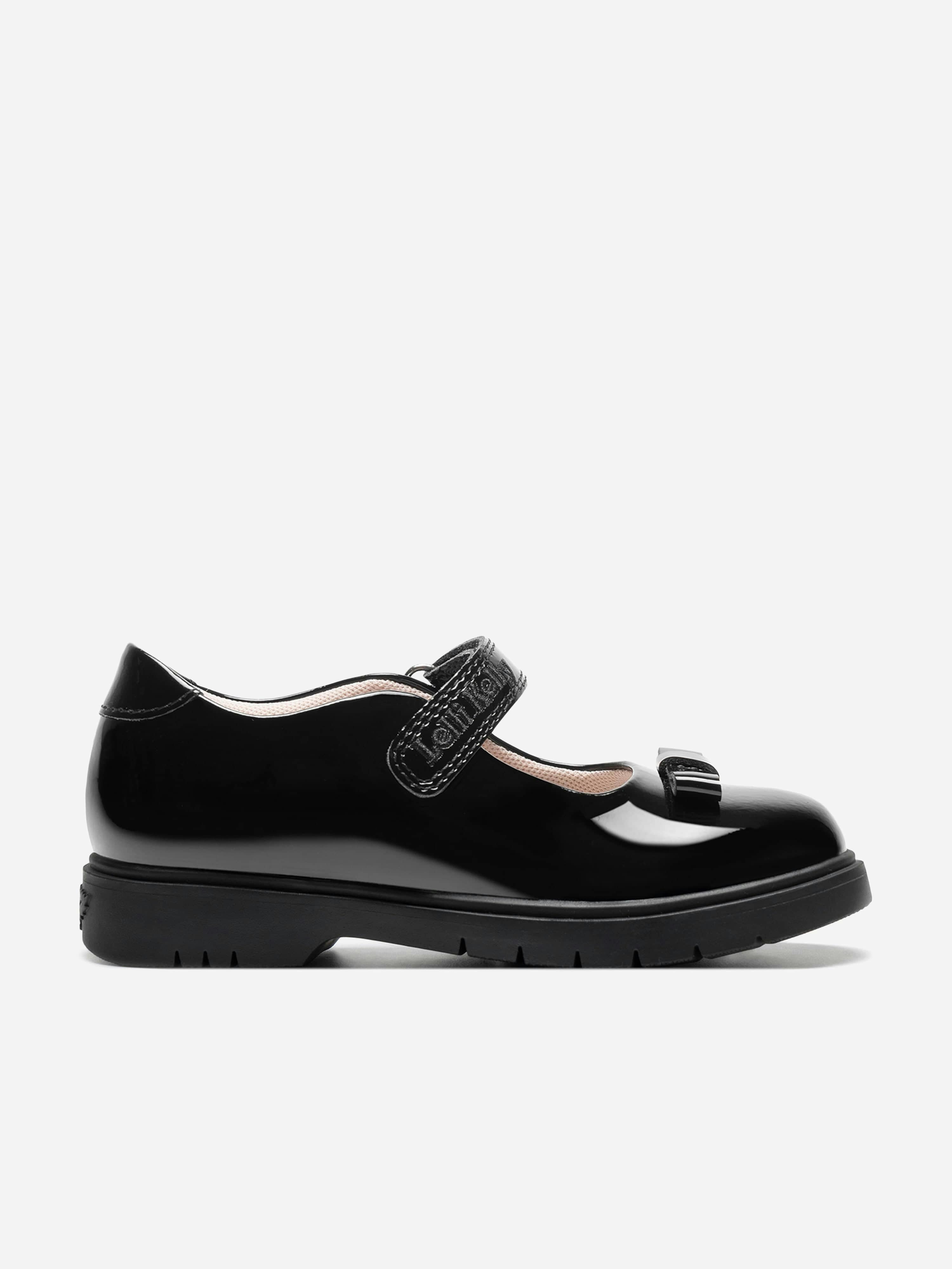 Lelli Kelly Girls Black Jolie Patent Bow School Shoes In - Eu 26 Uk 8.5