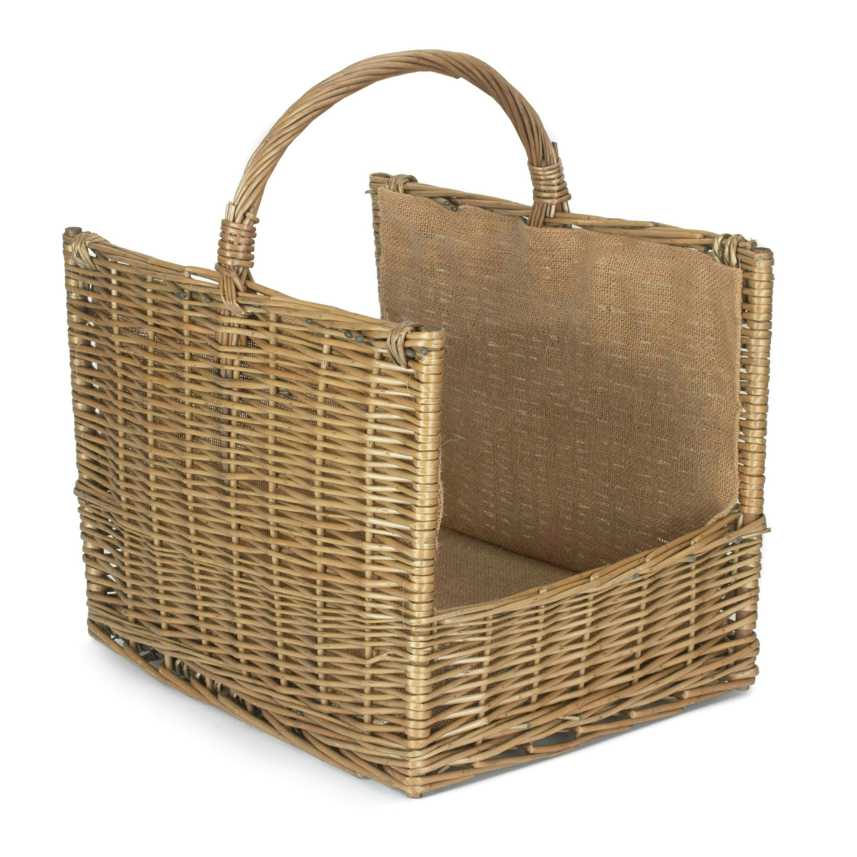 Red Hamper Red/Brown Hamper Antique Wash Open End Wicker Log Basket