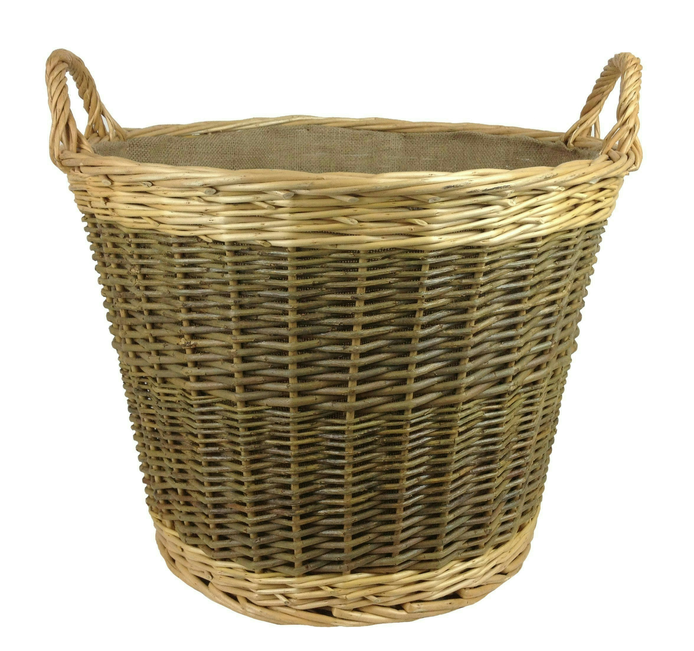 Red Hamper Red/Brown Hamper Unpeeled Willow Log Basket With Lining