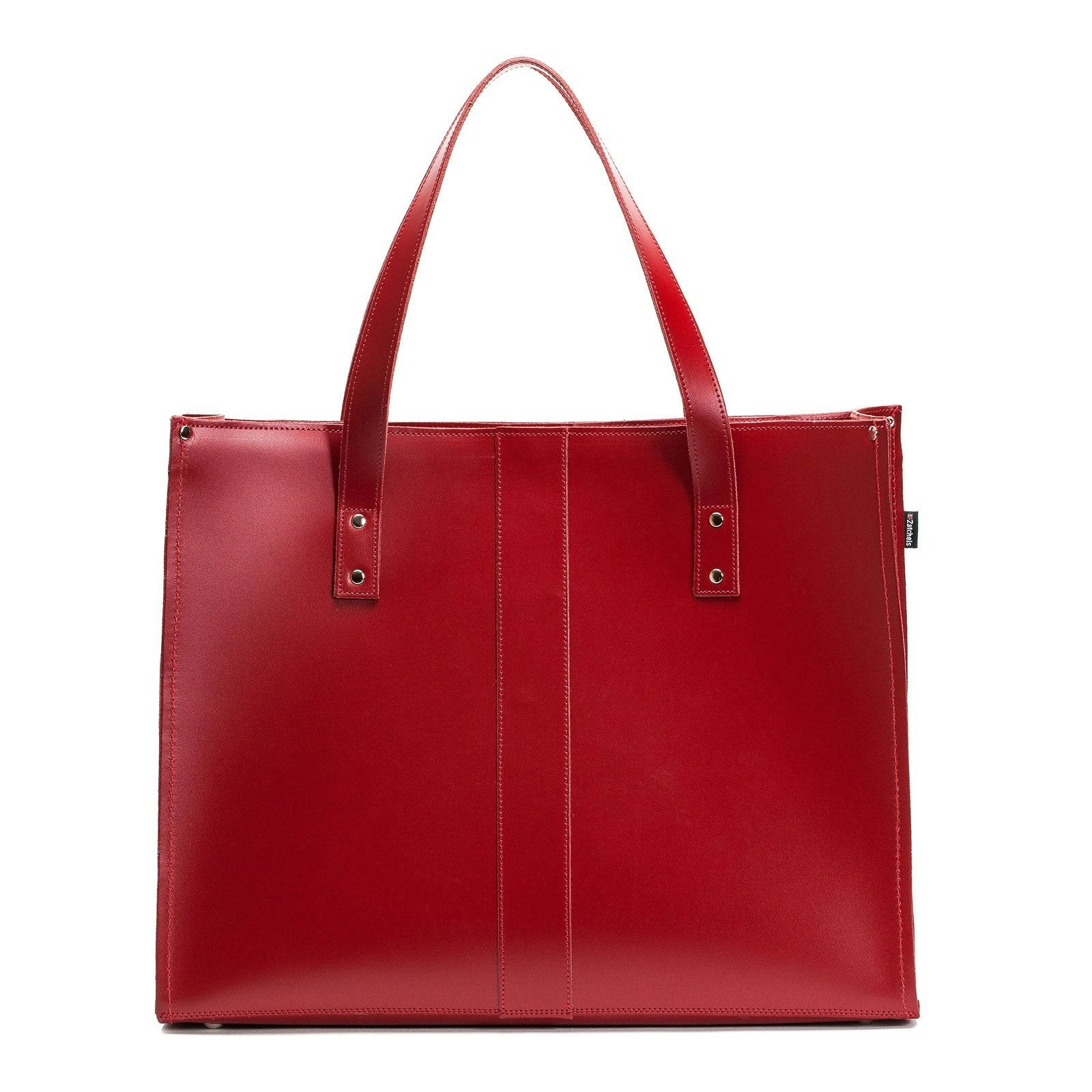 Zatchels Red Handmade Leather Shopper
