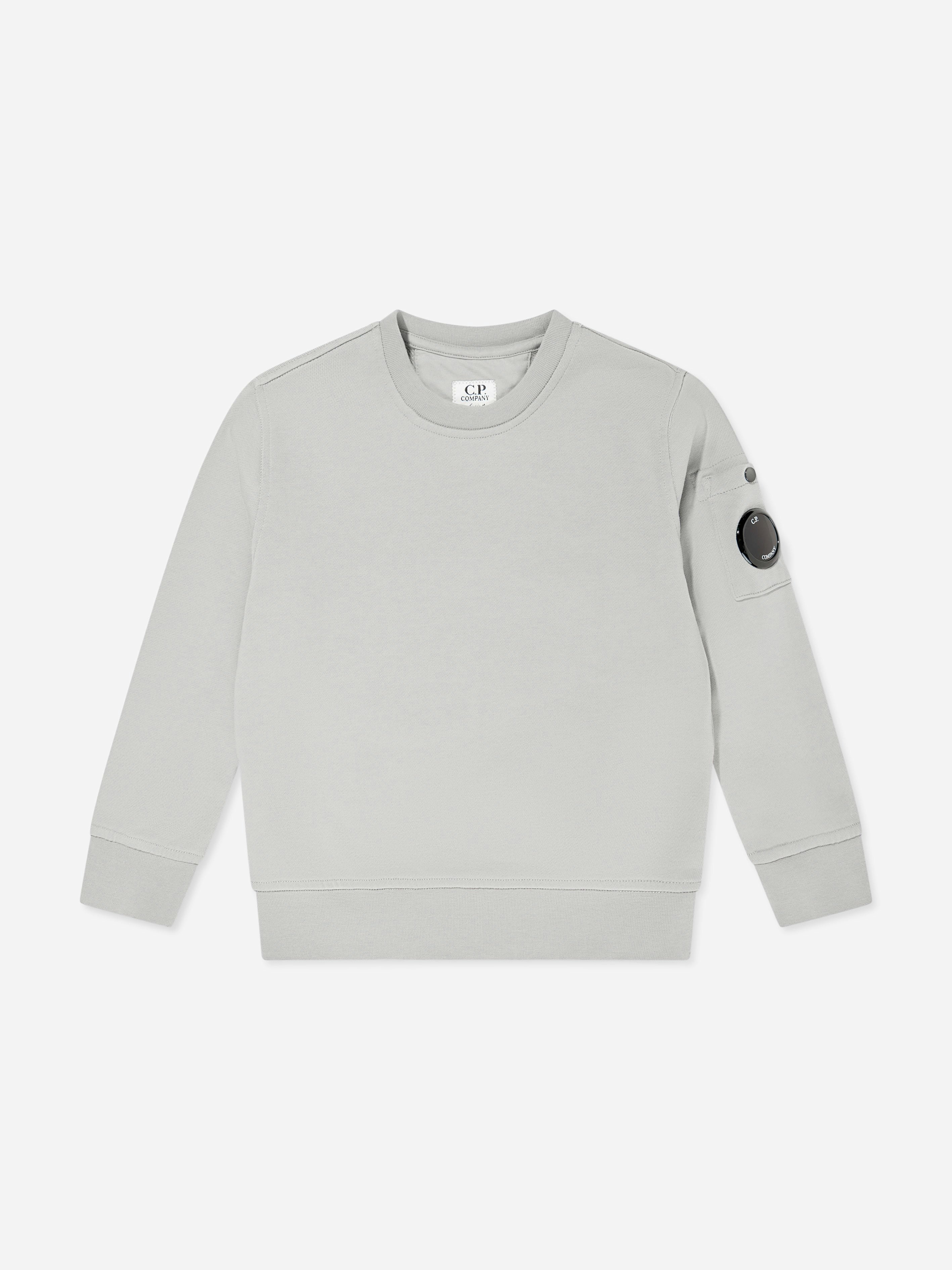 C.p. Company Boys Grey Lens Sweatshirt In - 4 Yrs