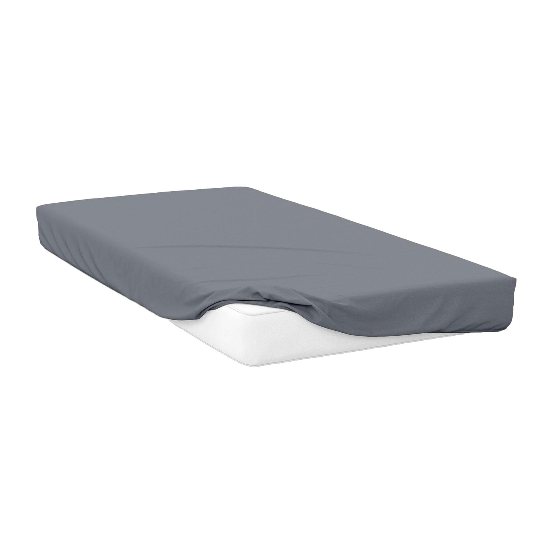Belledorm 200 Thread Count Egyptian Cotton Fitted Sheet - Slate - Slate - Kingsize - 100% Egyptian Cotton