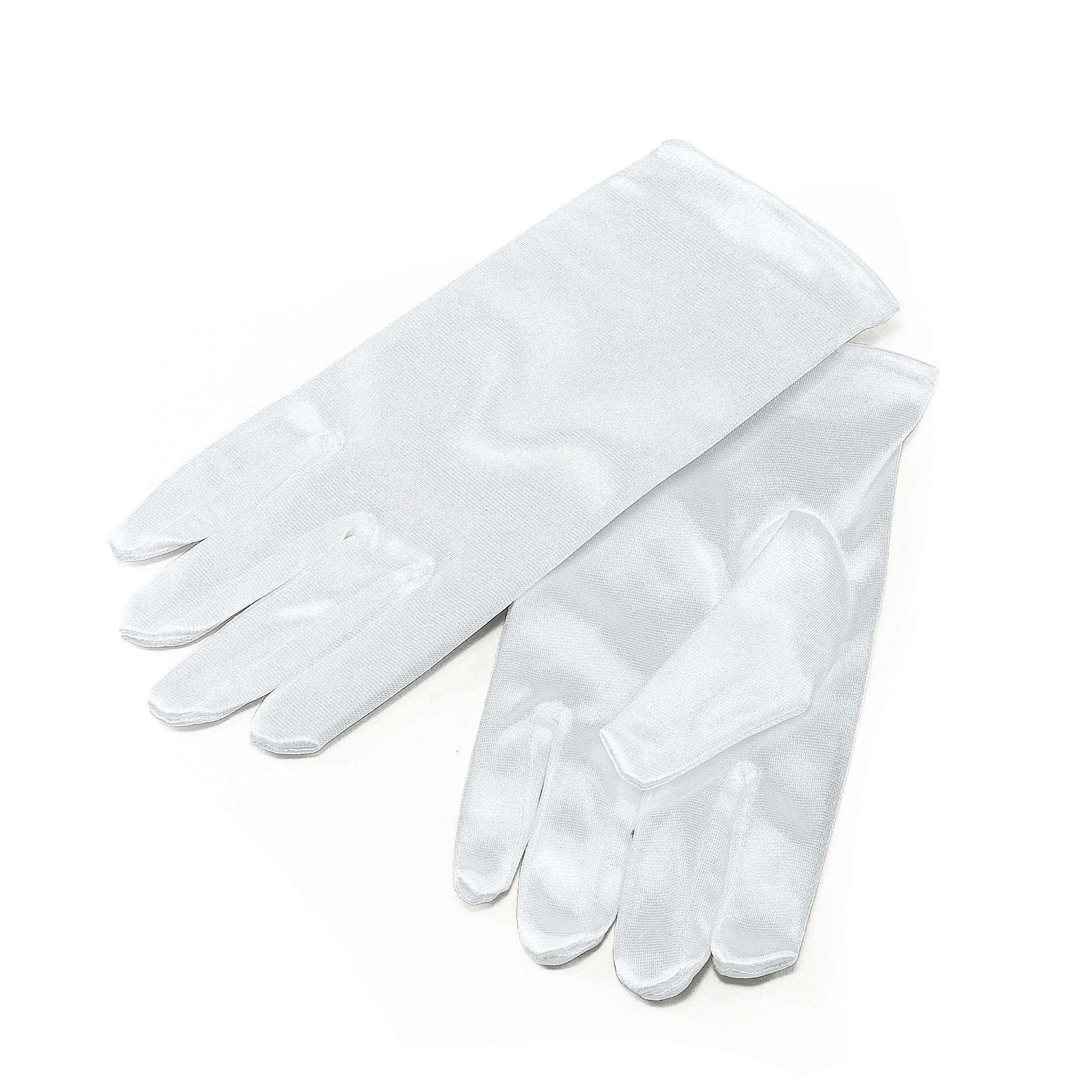 Bristol Novelty White Kids Satin Feel Gloves (1 Pair) - One Size - 95% Nylon/5% Elastane