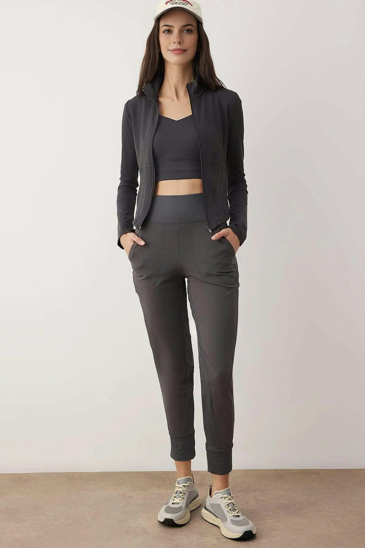 Wovcor Dark/Grey Soft Brushed Fabric Sport Knit Jogger - M