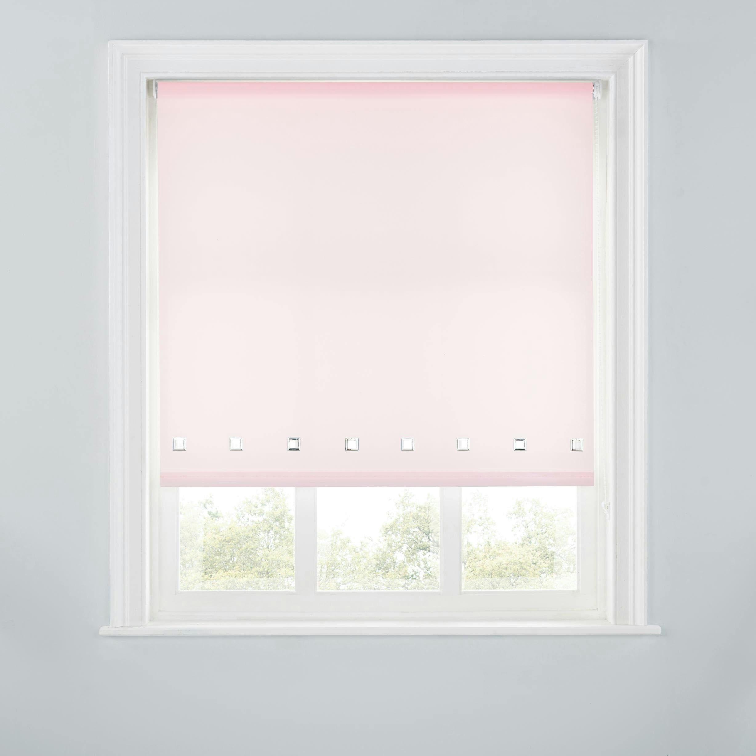 Rackhams Pink Trimmable Square Eyelet Roller Blind - 4Ft - 120Cm(W)X170cm(L)