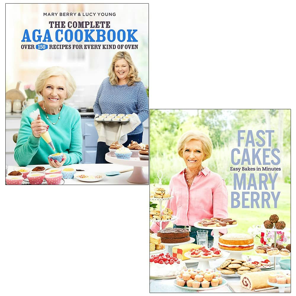 Headline The Complete Aga Cookbook & Fast Cakes Easy Bakes In Minutes By Mary Berry Books Collection Set Size 2