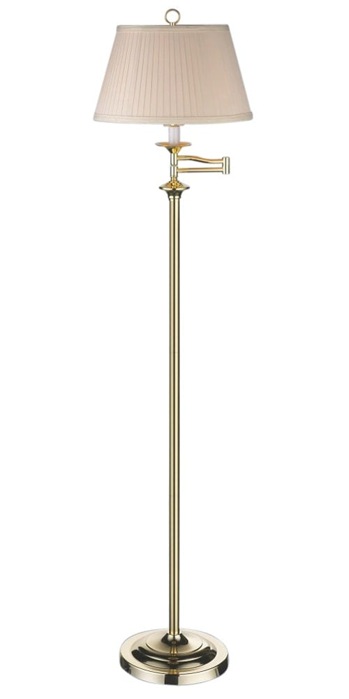 Rackhams Cream Traditional Polished Brass Swing Arm Floor Lamp With Shade