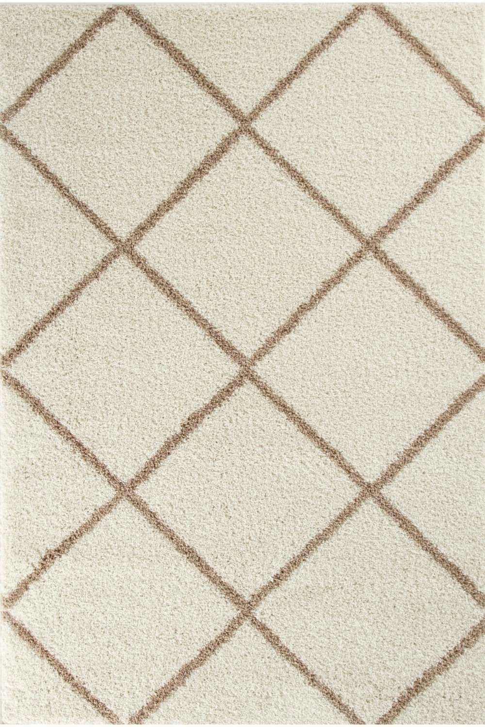 The Rugs Ivory Moroccan Shaggy Rug | 530 - 120X170 Cm