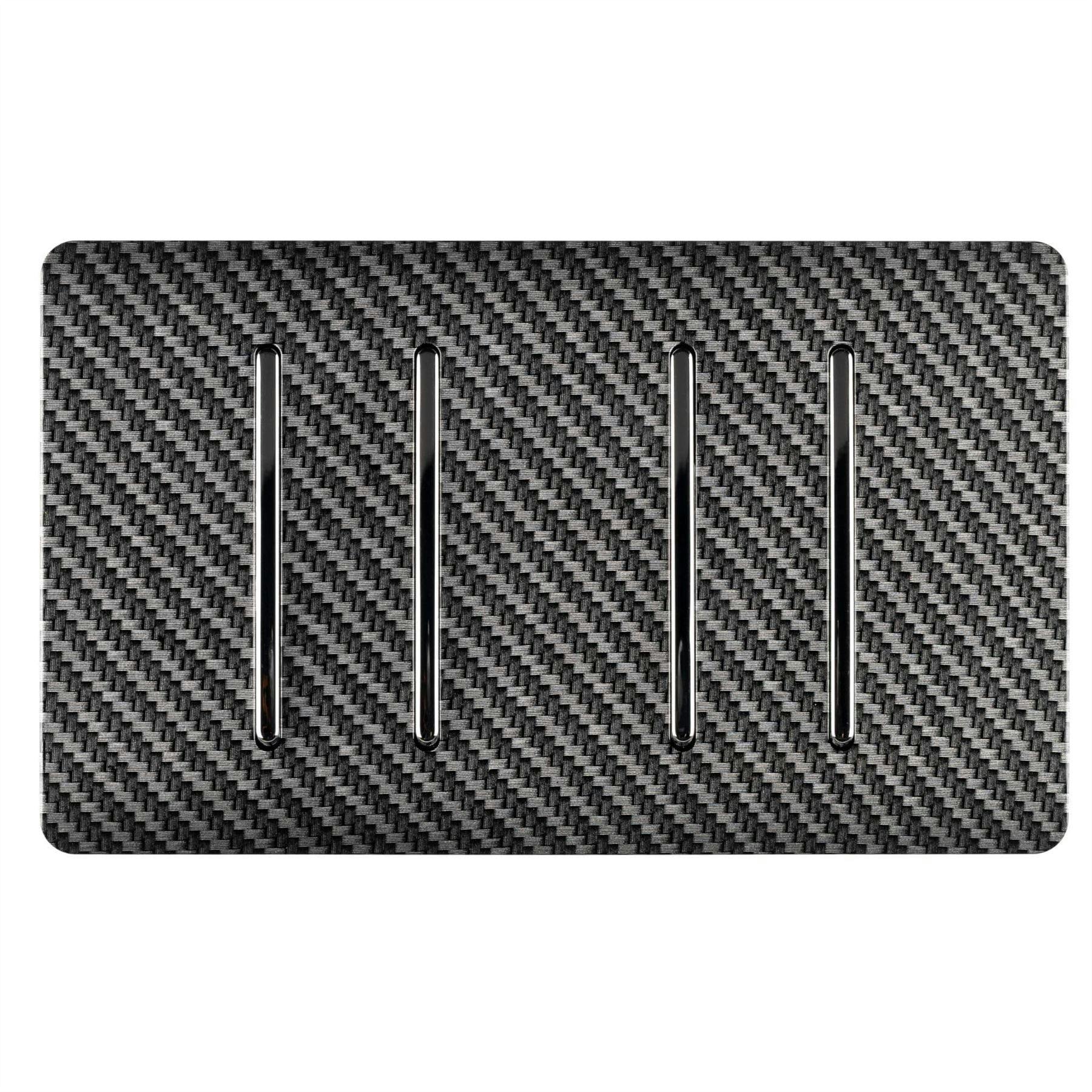Trendi Switch Light 4 Gang Switch (3X 1 Or 2 Way & 1 X Intermediate)In Carbon Fibre - Image 4