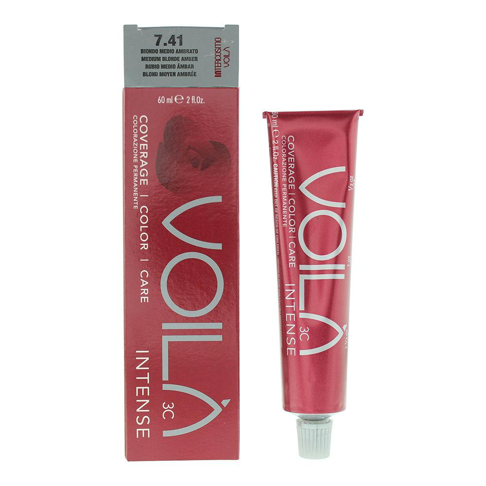 Intercosmo Voila 3C Intense Hair Colour 7.41 Medium Blonde Amber - Image 3