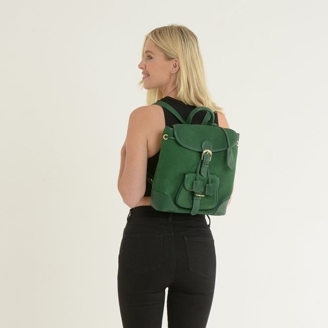 Ashwood Green Suede And Leather Backpack - One Size