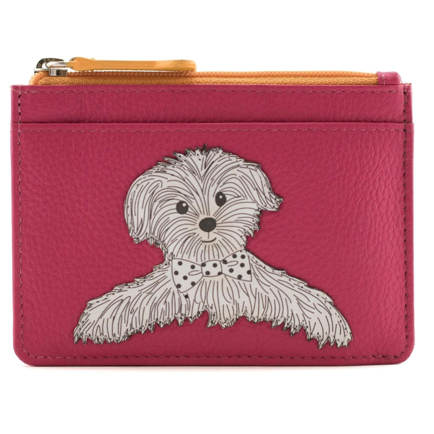 Mala Leather Pink Coco Puppy Dog Card And Coin Leather Purse