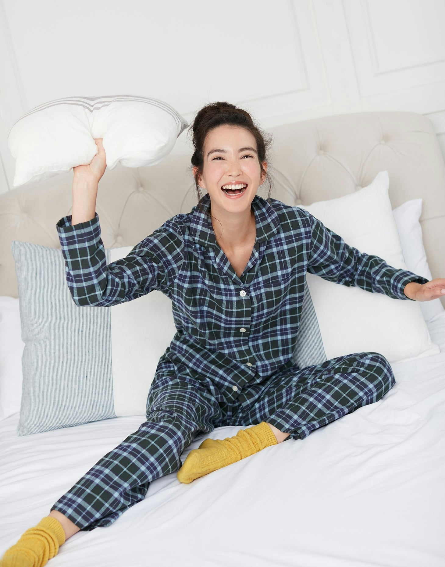 British Boxers Women's Brushed Cotton Pyjama Set – Jura Tartan - XX-Large