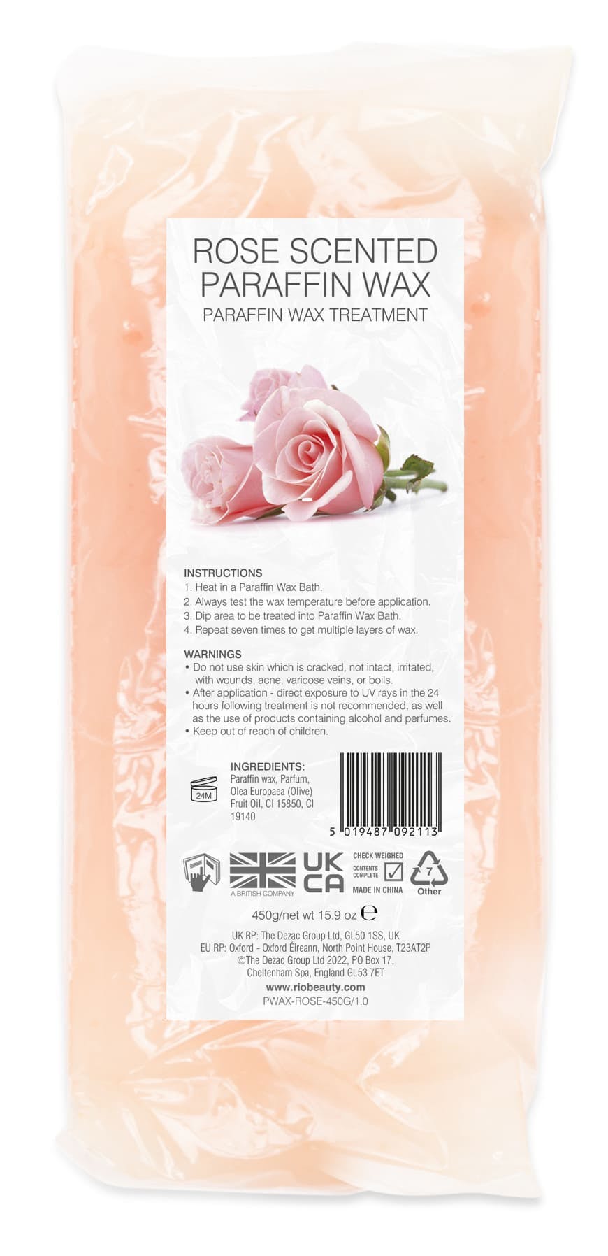 Rio Paraffin Wax Rose Fragrance - 450G