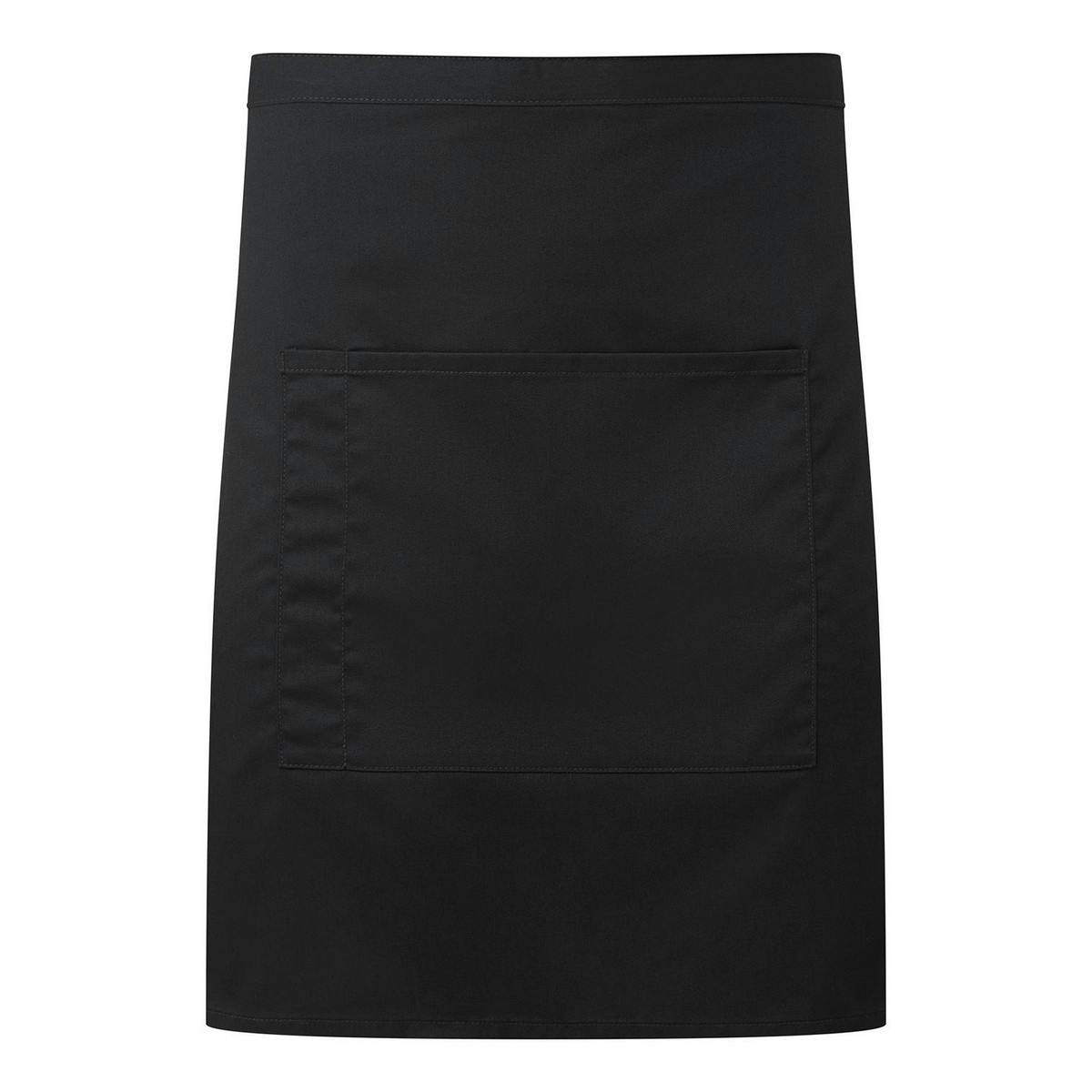 Premier Unisex True Black Colours Front Pocket Waist Apron In - Image 2