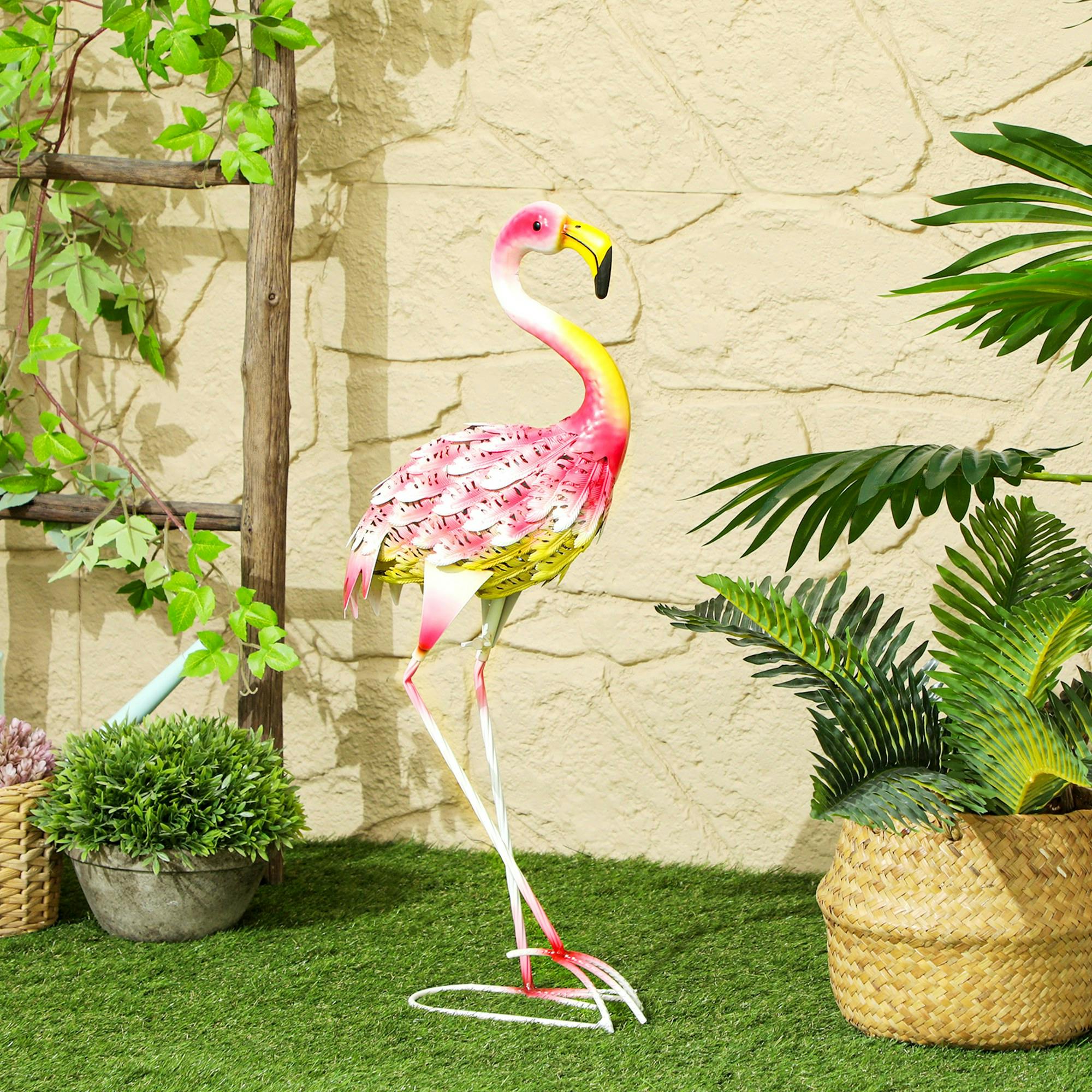 Rackhams Peacock Garden Statue, Metal Garden Gift With Stakes, Multi-Colour