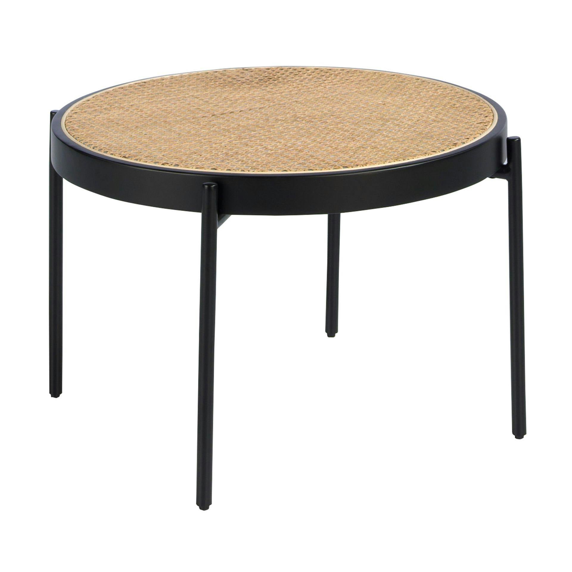 Angel Cerdá Black Round Coffee Table Rattan, Wood And Steel 2111