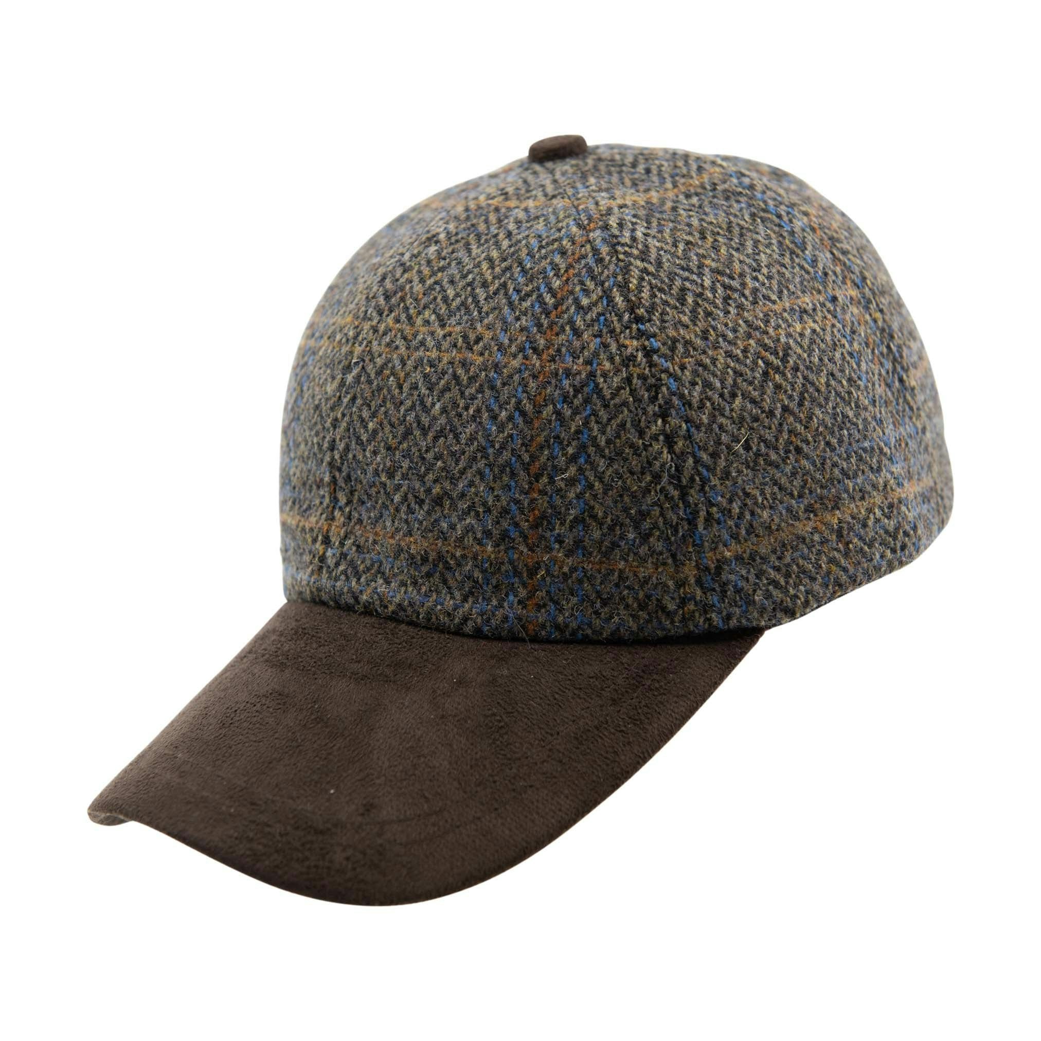 Heritage Traditions Brown Tweed Suede Baseball Cap - Jumbo Herringbone
