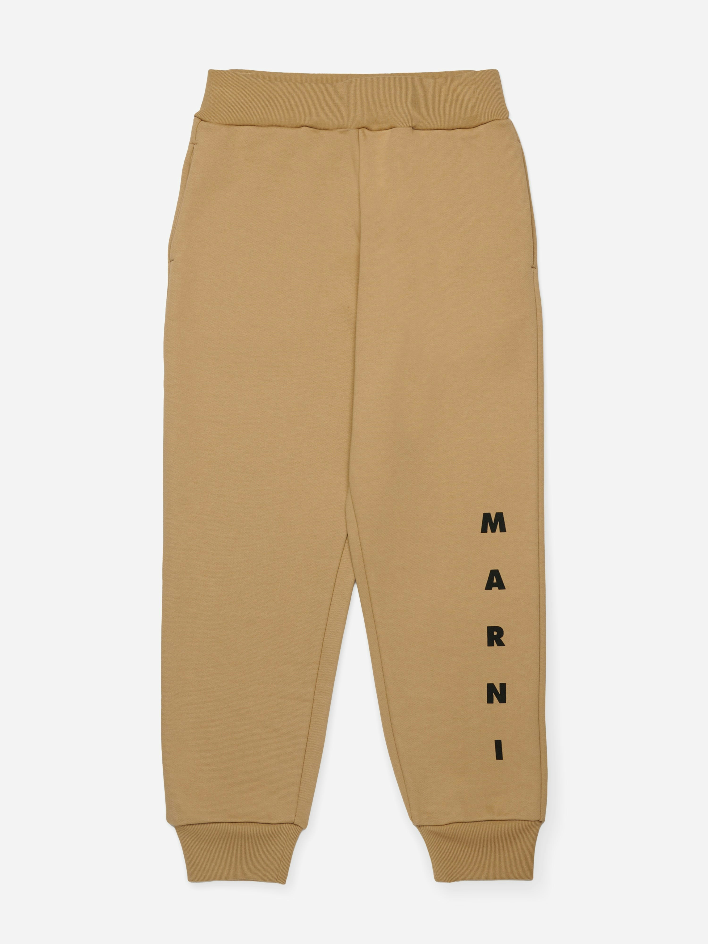 Marni Kids Unisex Kids Beige Logo Joggers In - 12 Yrs