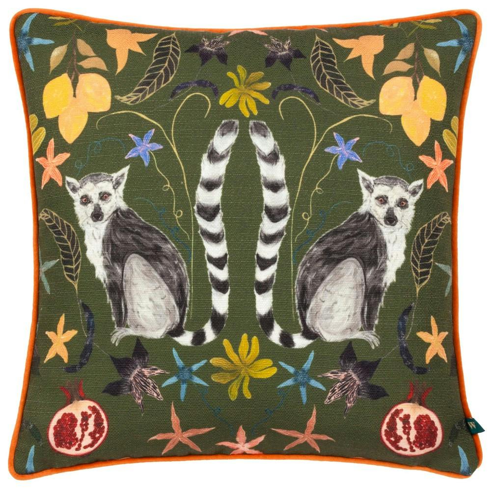Rackhams Piped Velvet Lemur Cushion Cover - Emerald - 43Cm X 43Cm - Emerald - 100% Polyester