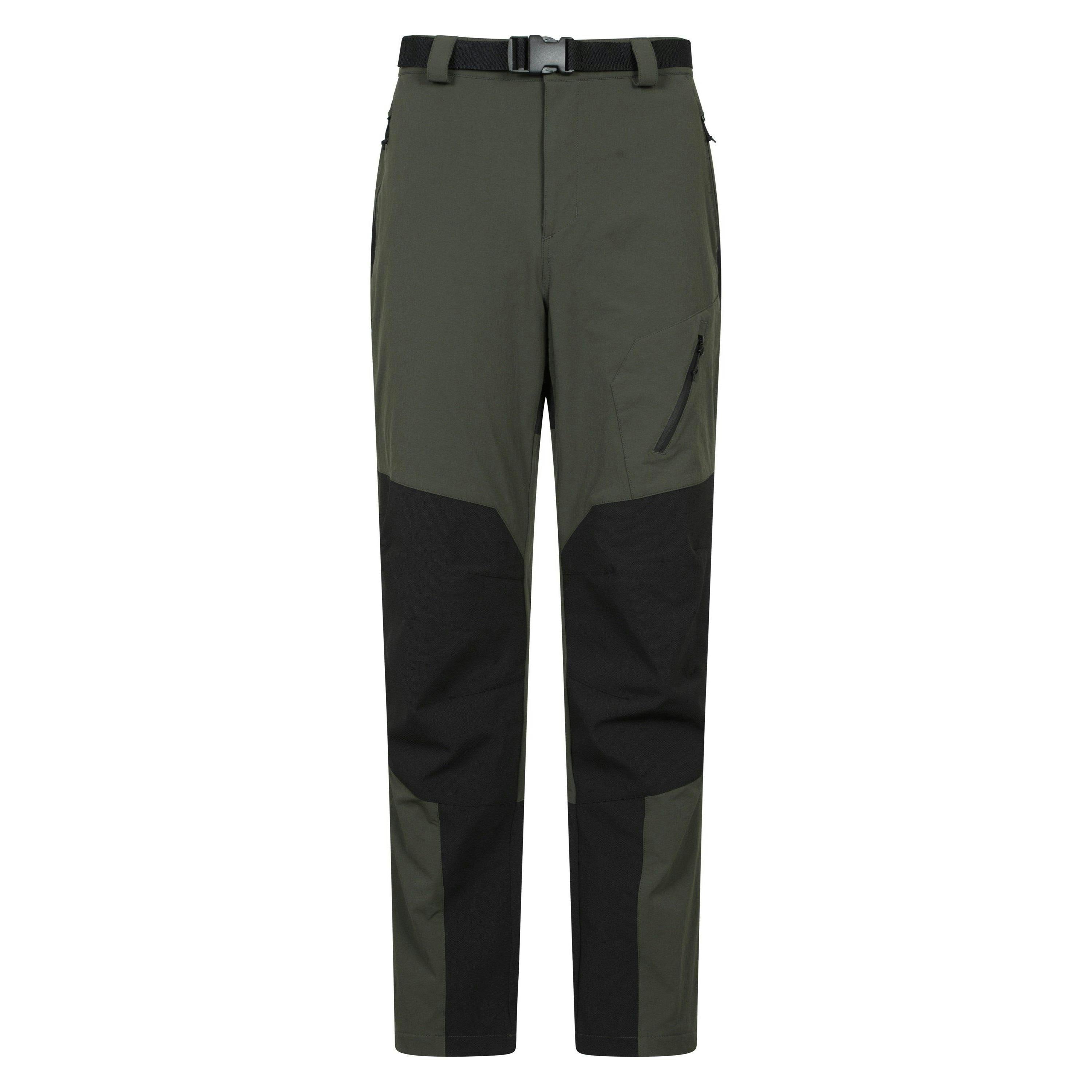 Mountain Warehouse Men's Green Forest Fleece Lined Regular Winter Trousers - 38R - 90% Polyamide/10% Elastane