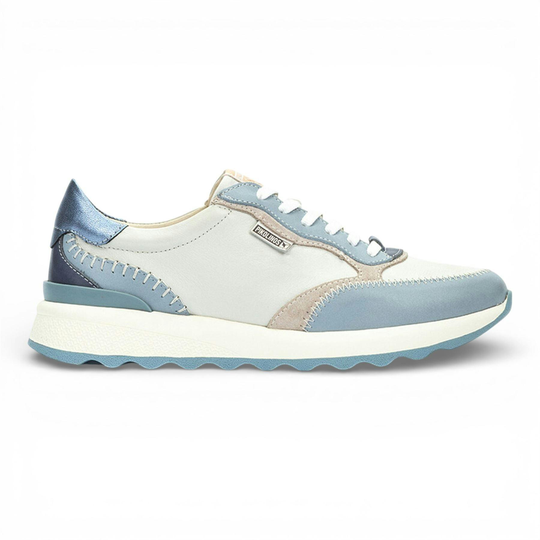 Pikolinos Women's Blue Denim Leather Lace Up Sneaker Trainers Shoes - Arrecife - Uk 9 | Eu 42 | Us 11