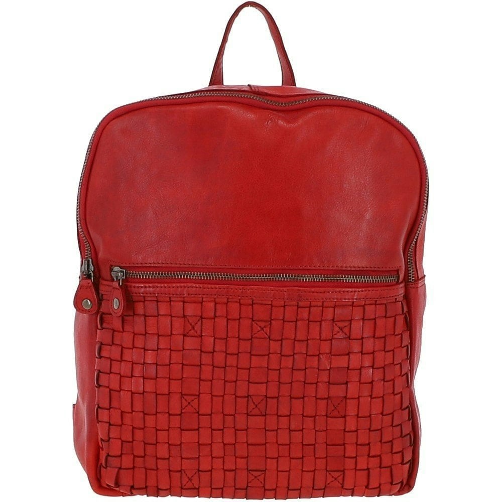 Ashwood Red Leather Vintage Wash Backpack - One Size
