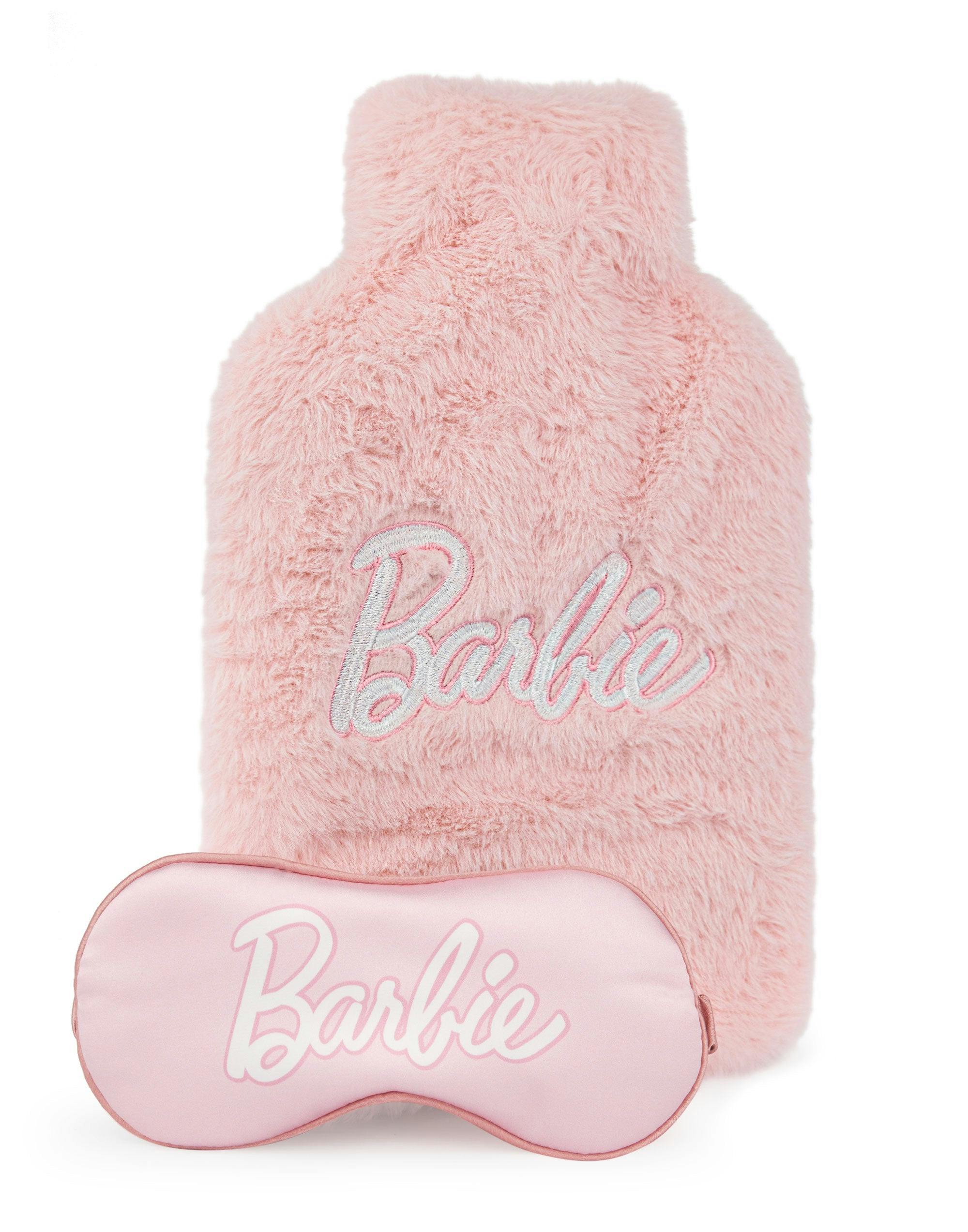 Rackhams Women's Pink Barbie Applique Logo & Eye Mask Hot Water Bottle With Eye Mask (One Size)
