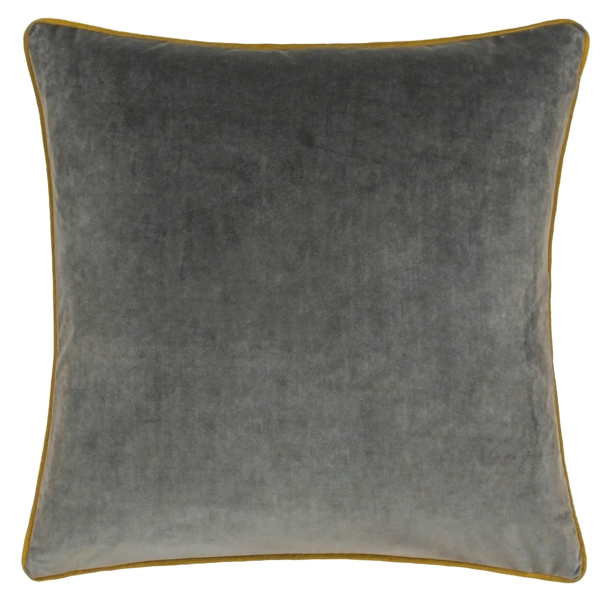 Furn Meridian Velvet Cushion Cover - Charcoal/Moss - 45Cm X 45Cm - Charcoal/Moss - 100% Polyester