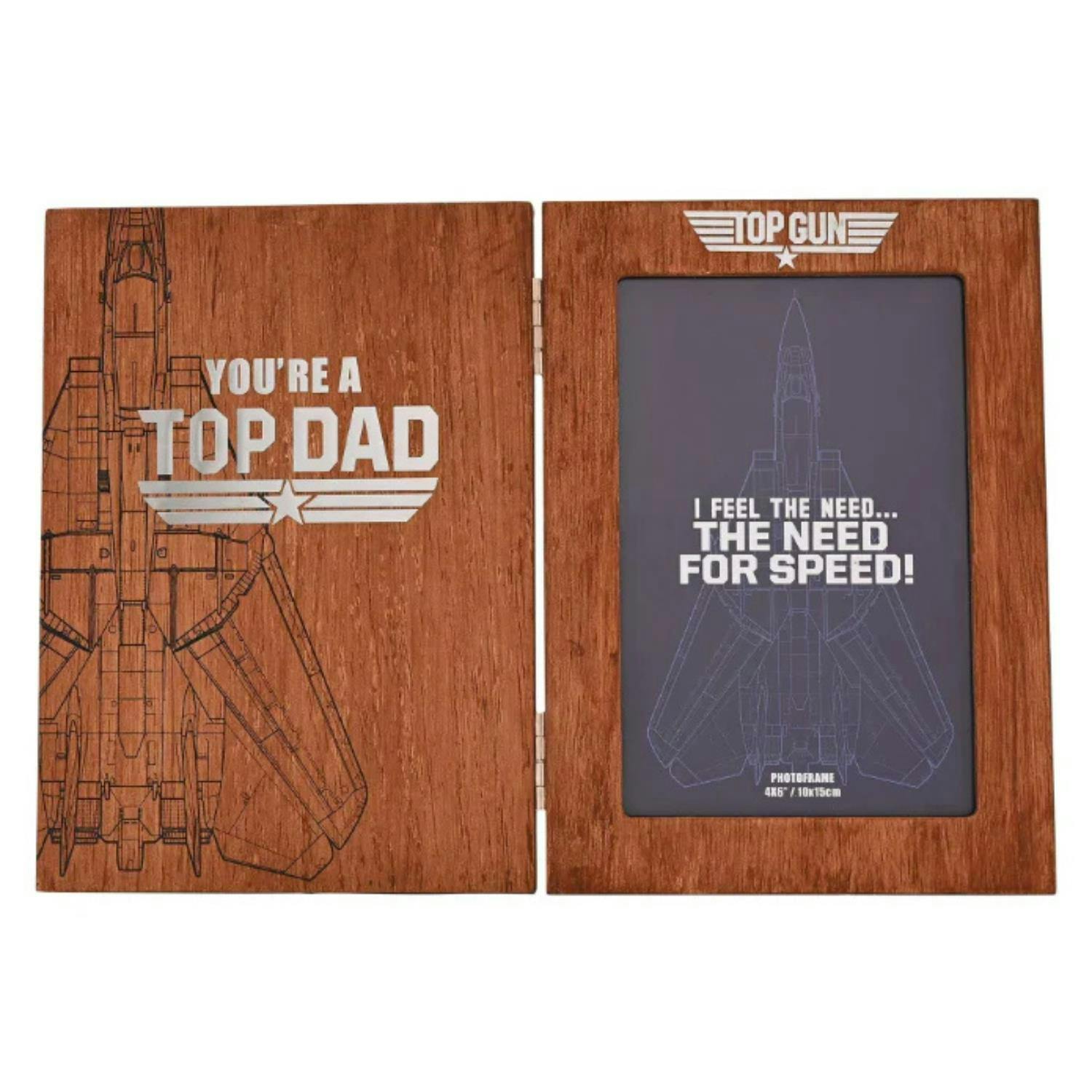 Rackhams Brown Top Gun Top Dad Folding Photo Frame - 10Cm X 15Cm - 1