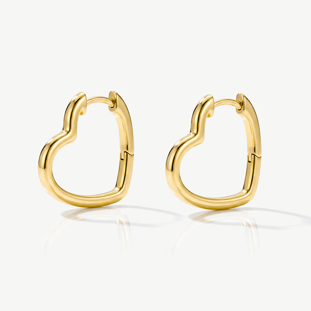 Muchv Gold Heart Hoop Earrings - Small