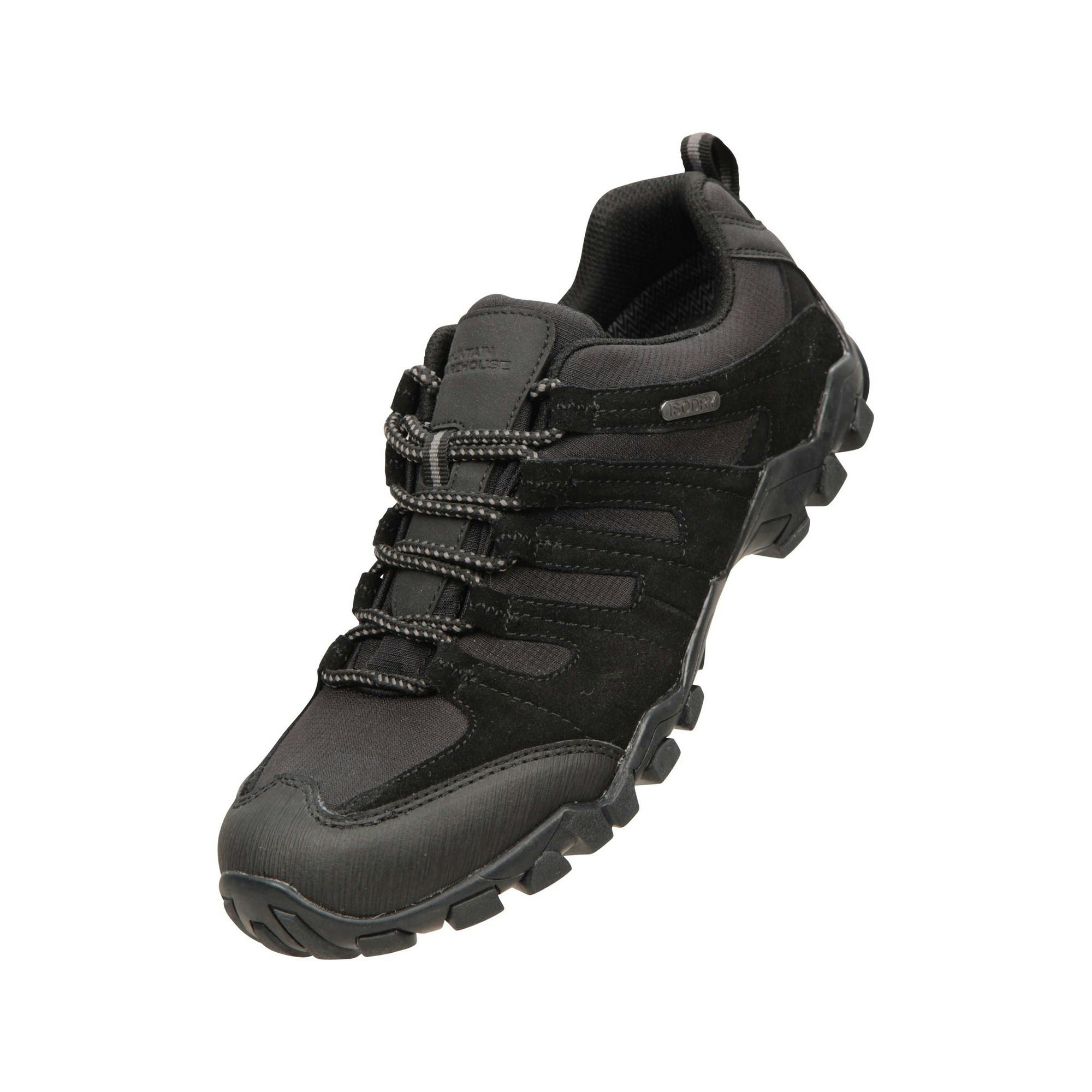 Mountain Warehouse Women's Black Belfour Suede Waterproof Walking Shoes - 4 Uk - 60% Suede/20% Mesh/10% Rubber/10% Eva
