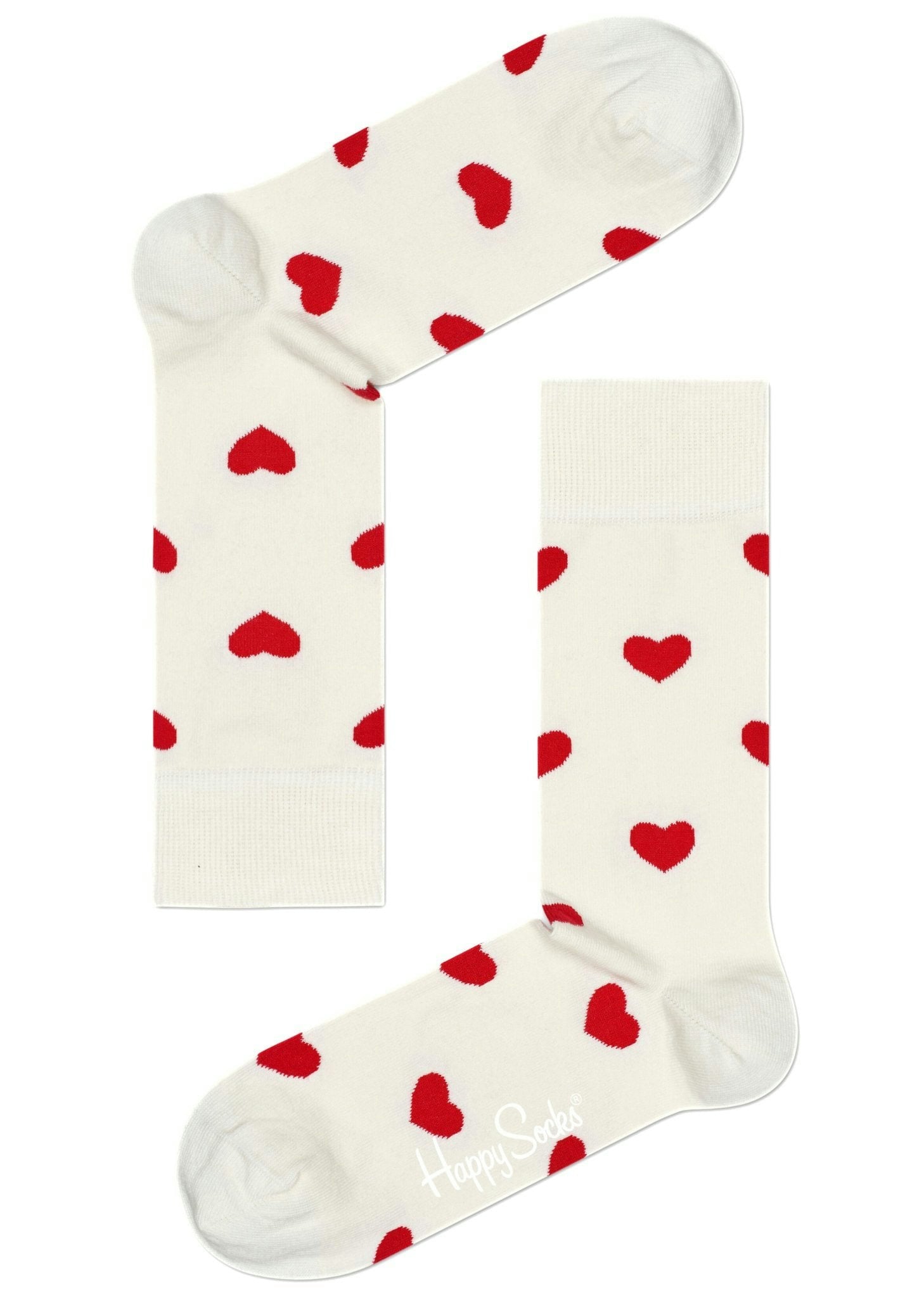 Happy Socks White Heart Socks, - Eur 41-46