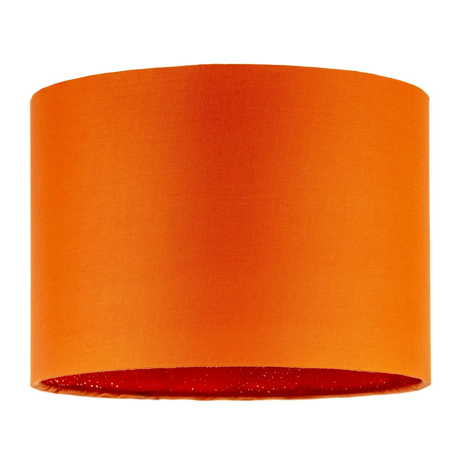 Rackhams Orange Contemporary Drum Lamp Shade In Vibrant Cotton Blend Fabric