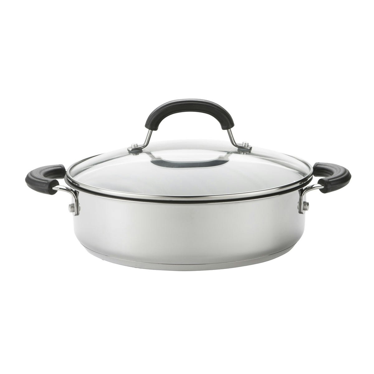 Rackhams Silver Total Stainless Steel 24Cm Shallow Casserole - 24Cm - Stainless Steel