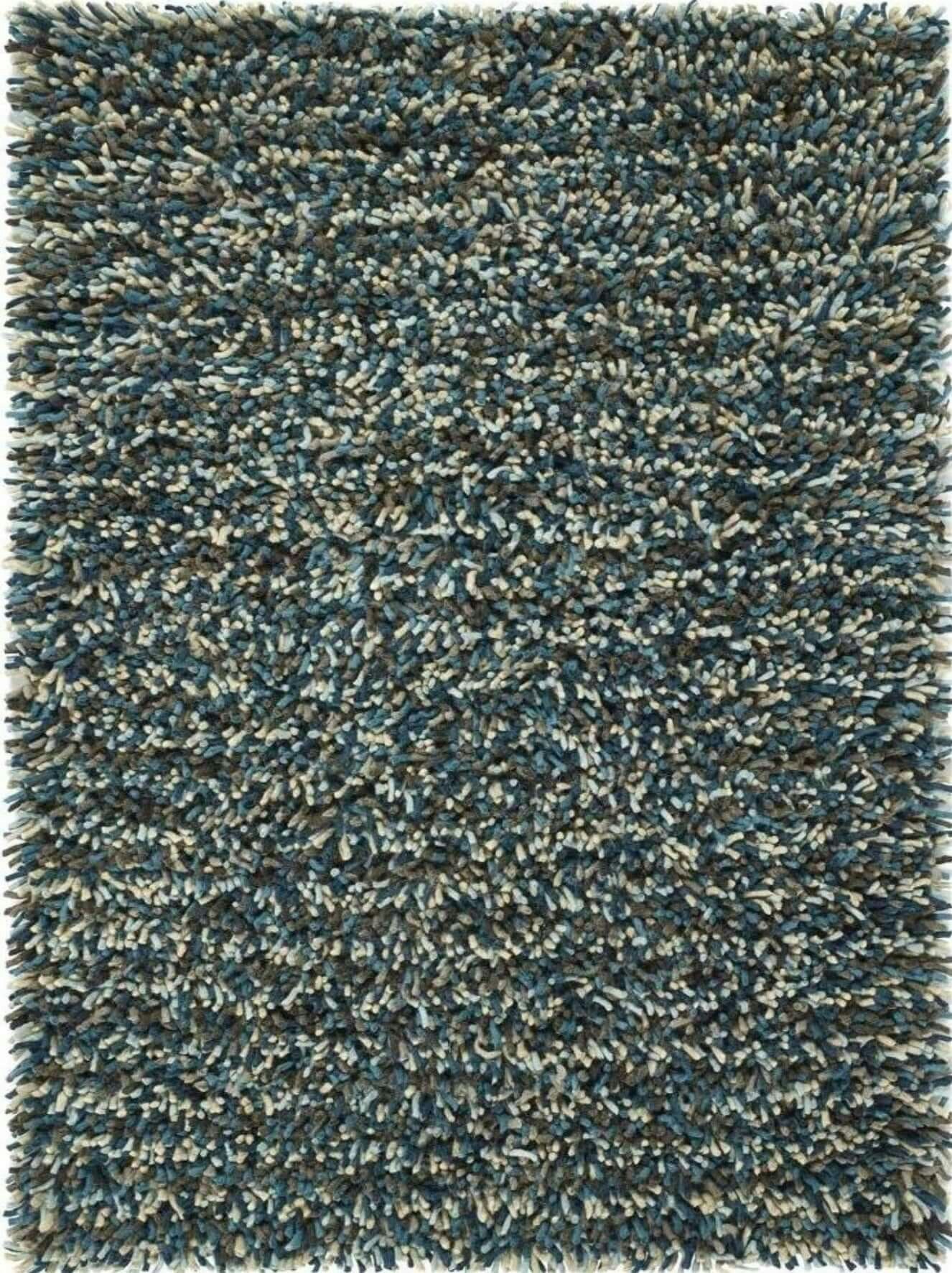 The Rugs Blue Rocks Shaggy Pile Wool Rug - 120X170 Cm