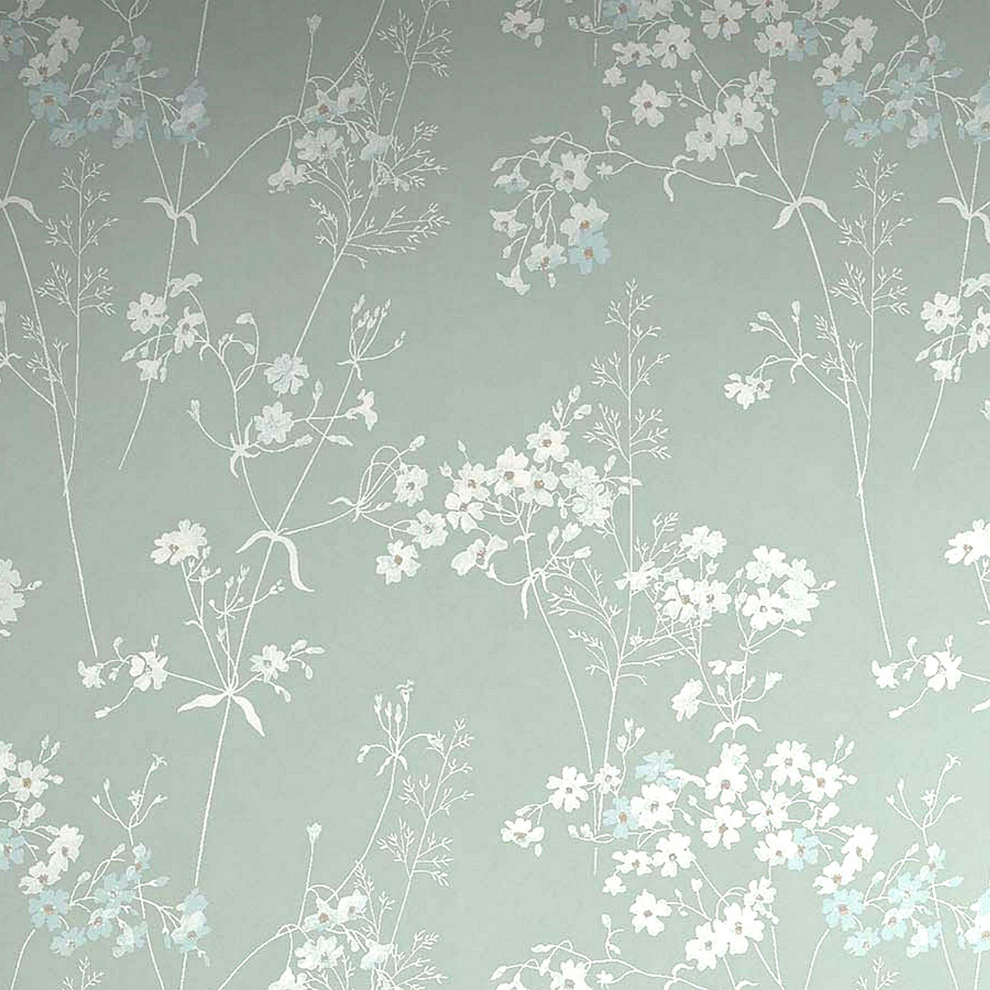 Rackhams Leaf Wallpaper - Duck Egg - 10M