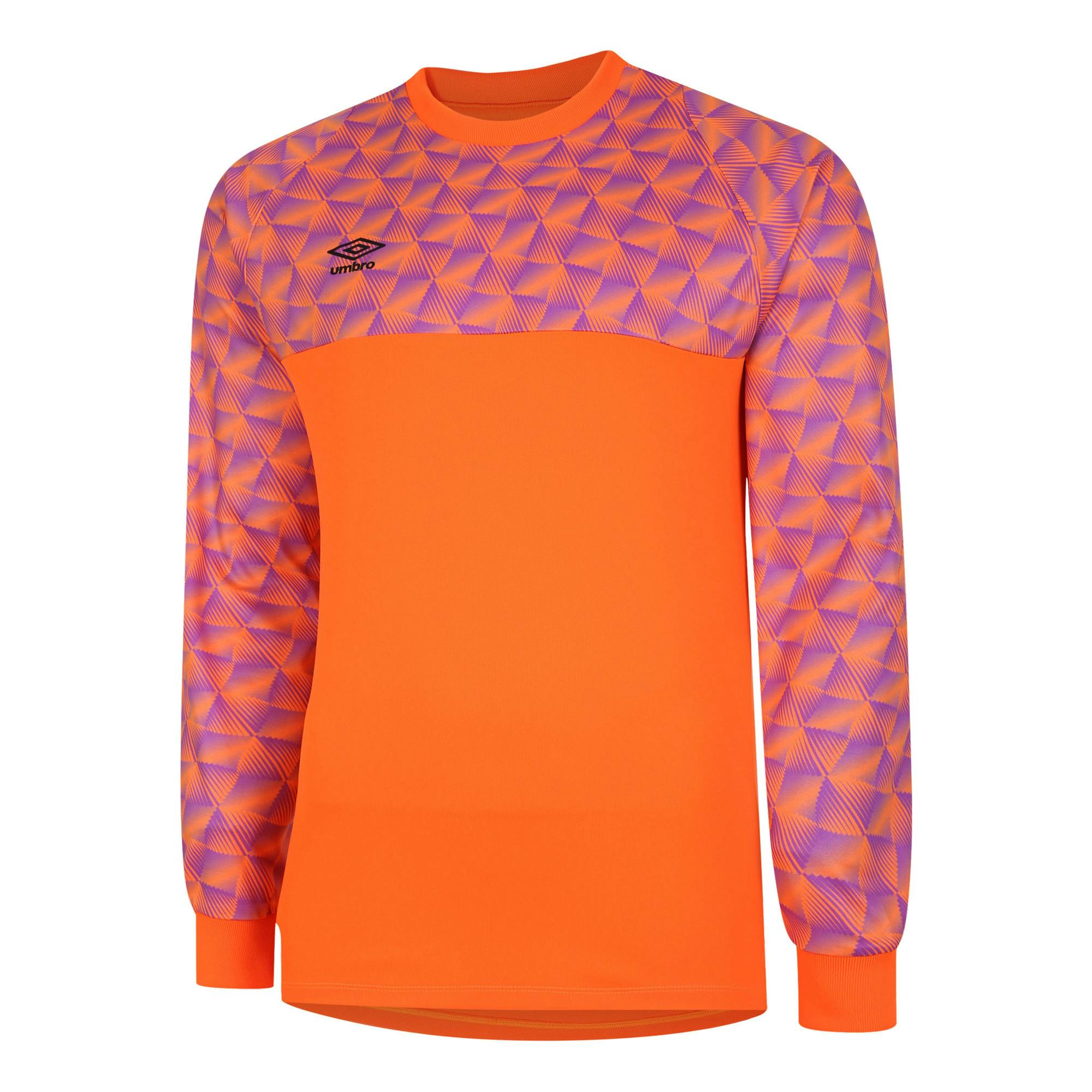 Umbro Men's Orange/Purple Flux Long-Sleeved Goalkeeper Jersey - Shocking Cactus - Xl - Shocking Cactus - 100% Polyester
