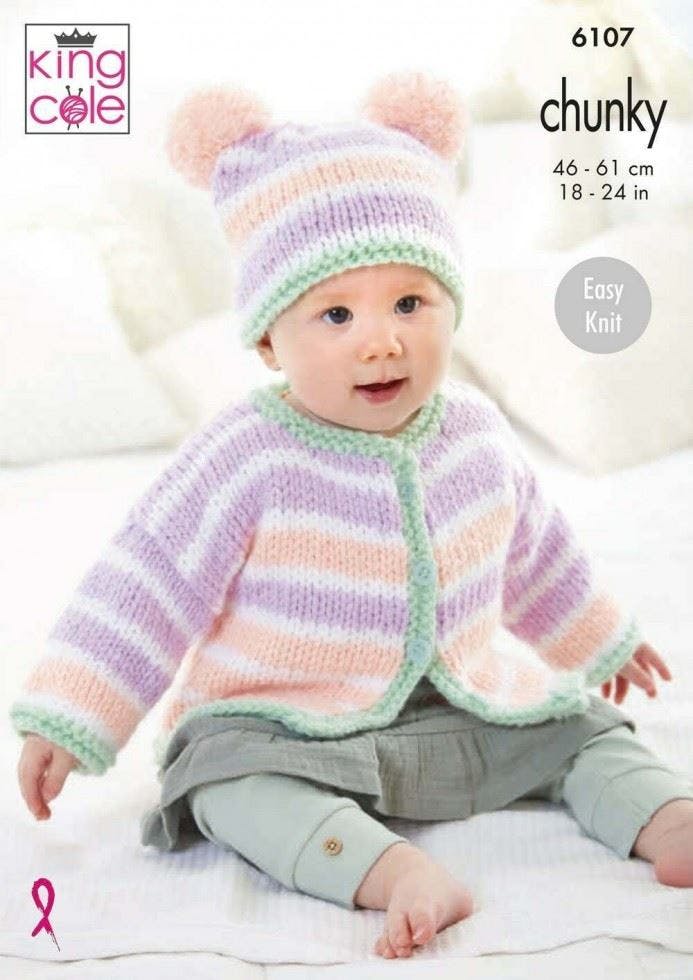 Cardigan, Top and Hat in King Cole Comfort Chunky (6107) - Image 3