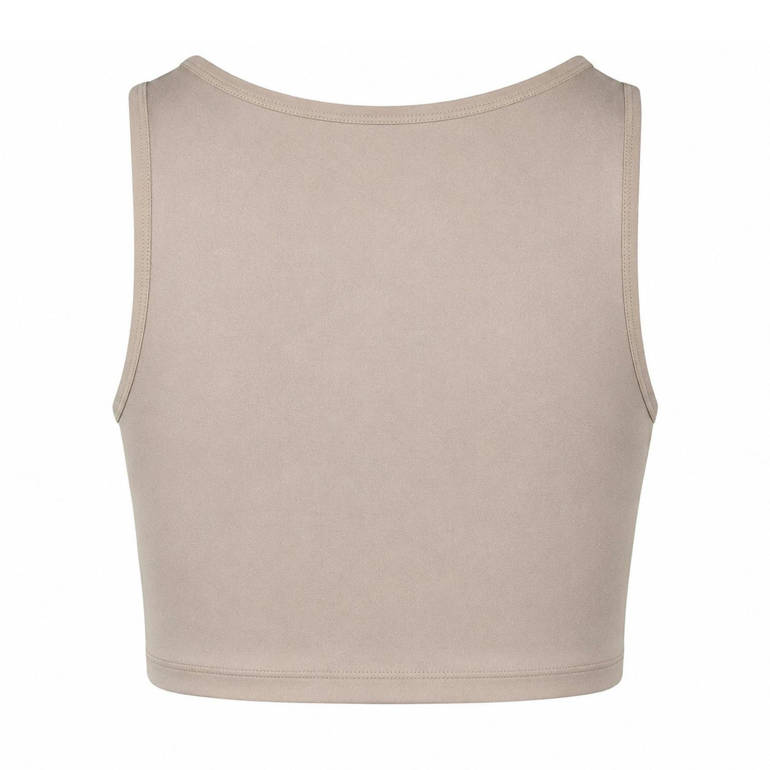 Reebok Women's Ruched Cropped Tight Tank Top - Boulder - 4 Uk - 6 Uk - Boulder - 85% Recycled Polyester/15% Elastane