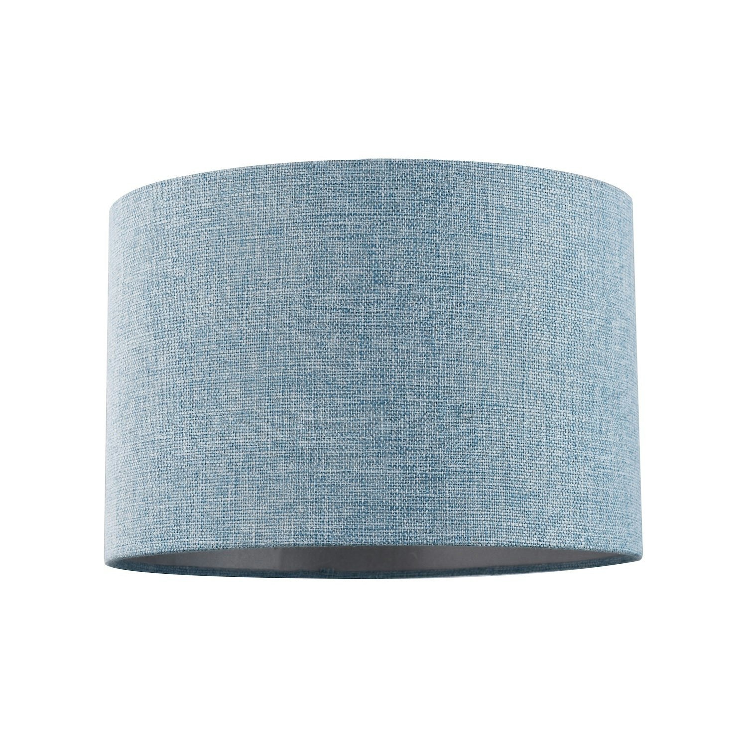 Happy Homewares Blue Contemporary And Sleek Nova Plain Linen Fabric Drum Lamp Shade 60W Maximum