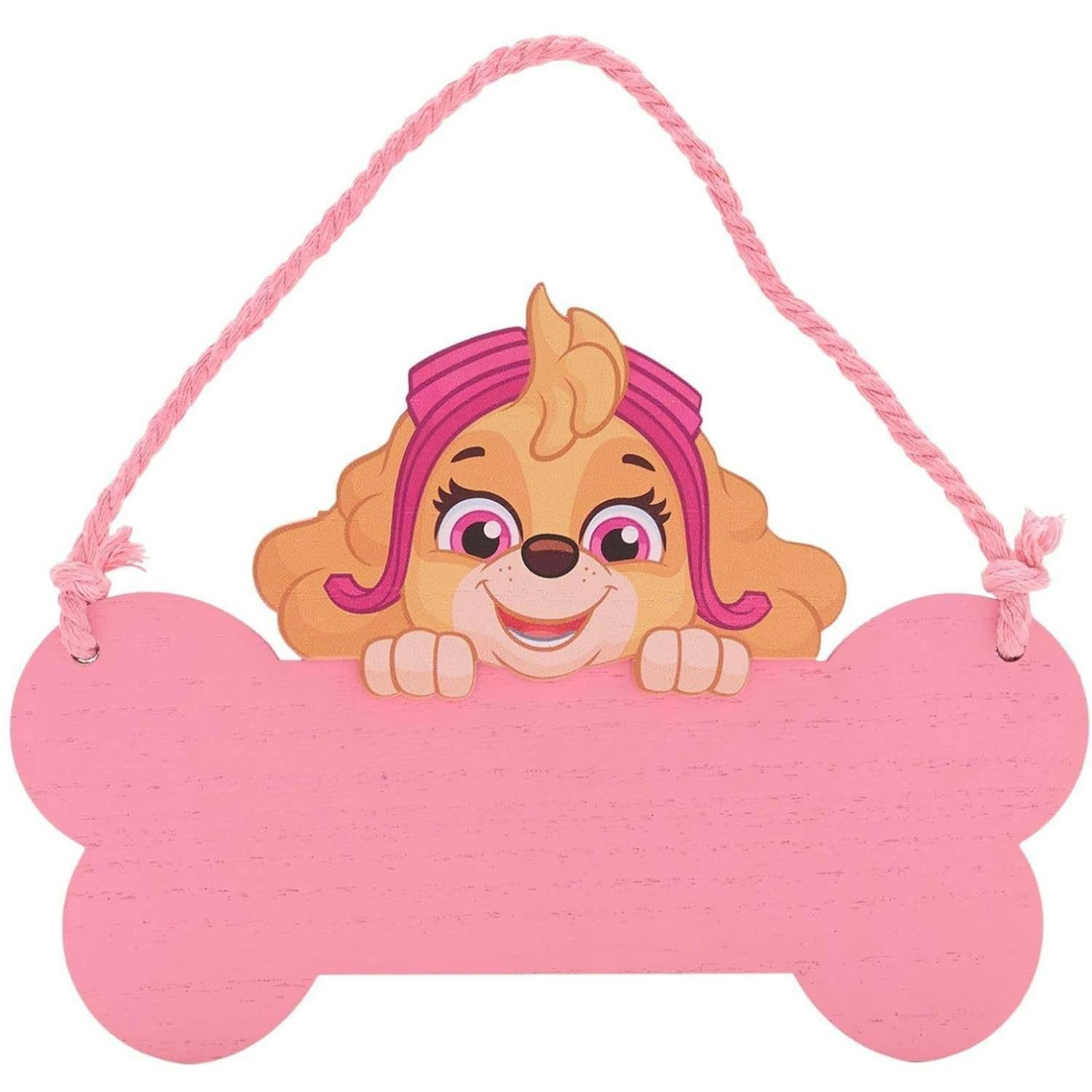 Widdop & Co Pink Paw Patrol Skye Wooden Hanging Plaque - Hanging Plaque - Paw Patrol