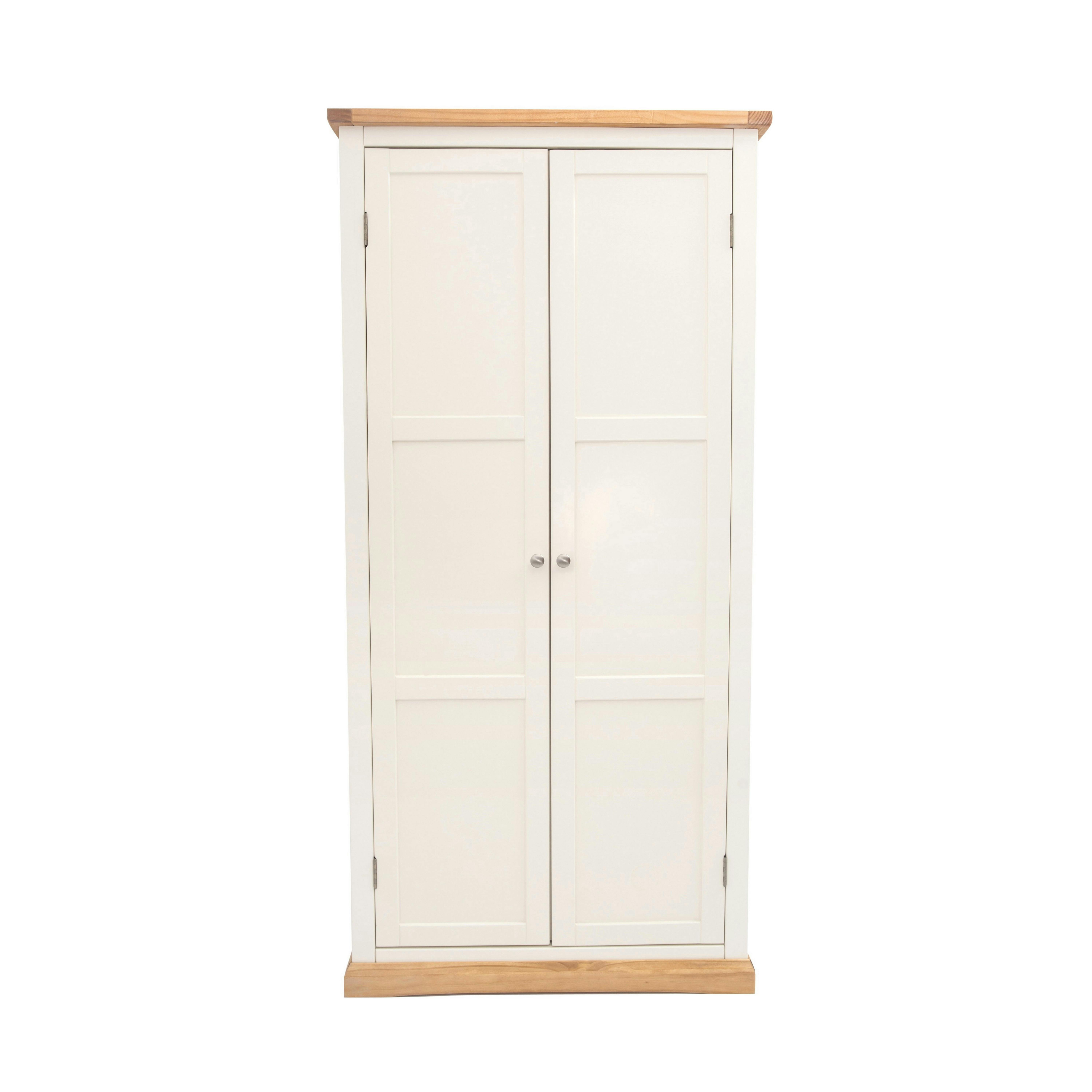 Cabinet Bits White Trevi 2 Door Wardrobe Chrome Knob - Off
