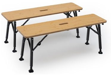 OLPRO Folding Bamboo Camping Bench Set Of 2 Portable Outdoor Picnic Benches With Carry Bag | TJ Hughes - Image 6