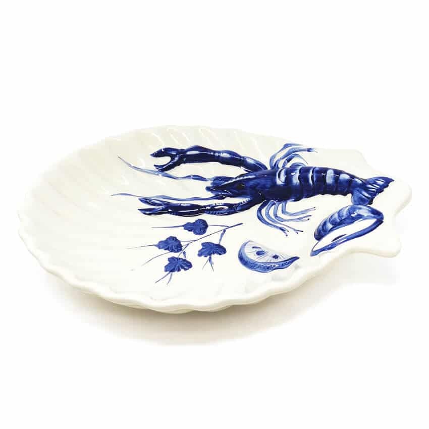 Rackhams Blue/White Coastal - Sea Shell Serving Dish - Ceramic