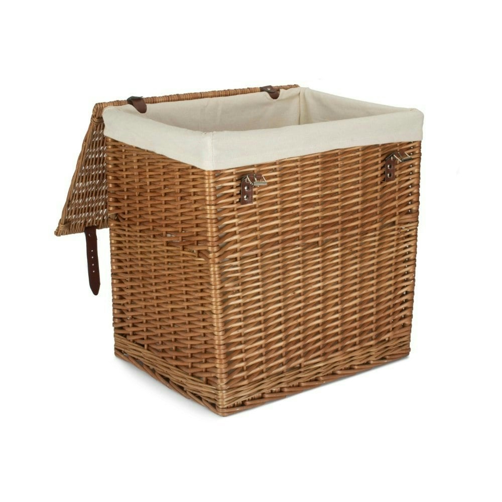 Red Hamper Small Boutique Double Steamed Wash Storage Laundry Basket With Lining