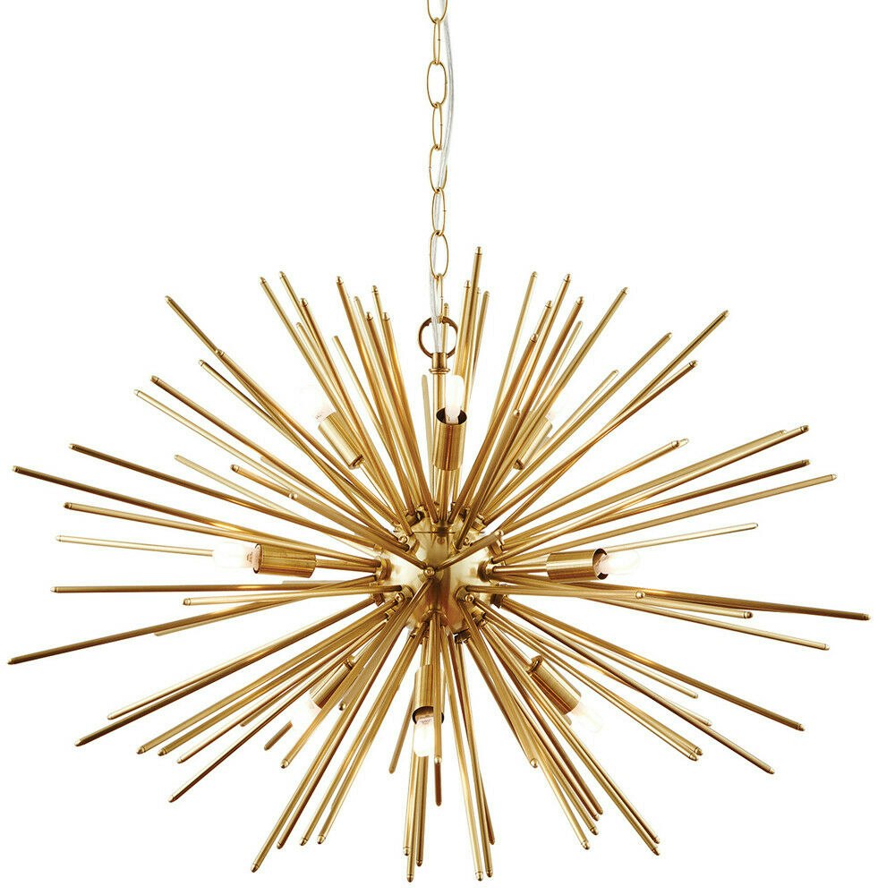 Rackhams Light Multi Ceiling Pendant Bulb Brass Feature Chandelier Vintage Metal Lamp Size 9