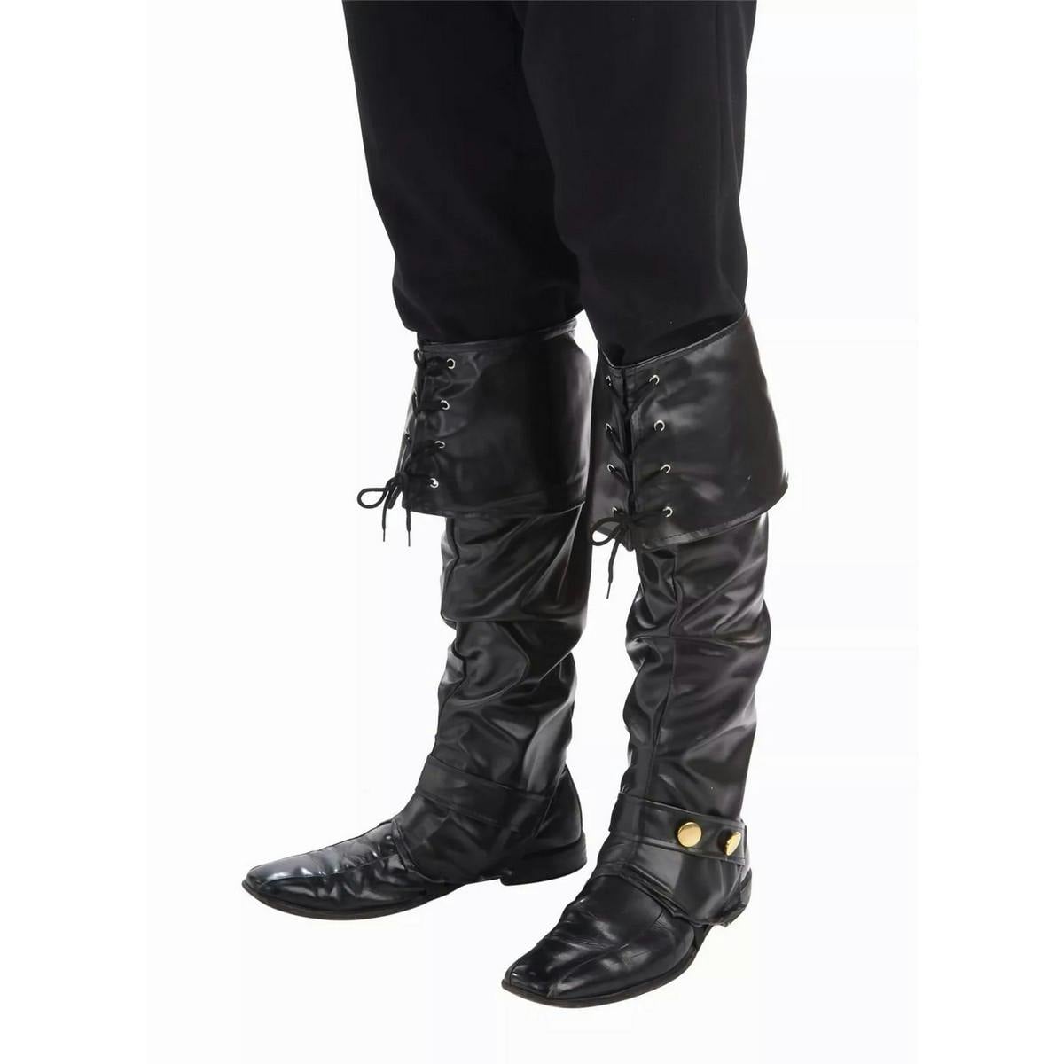 Bristol Novelty Unisex Black Adult Deluxe Boot Tops - One Size